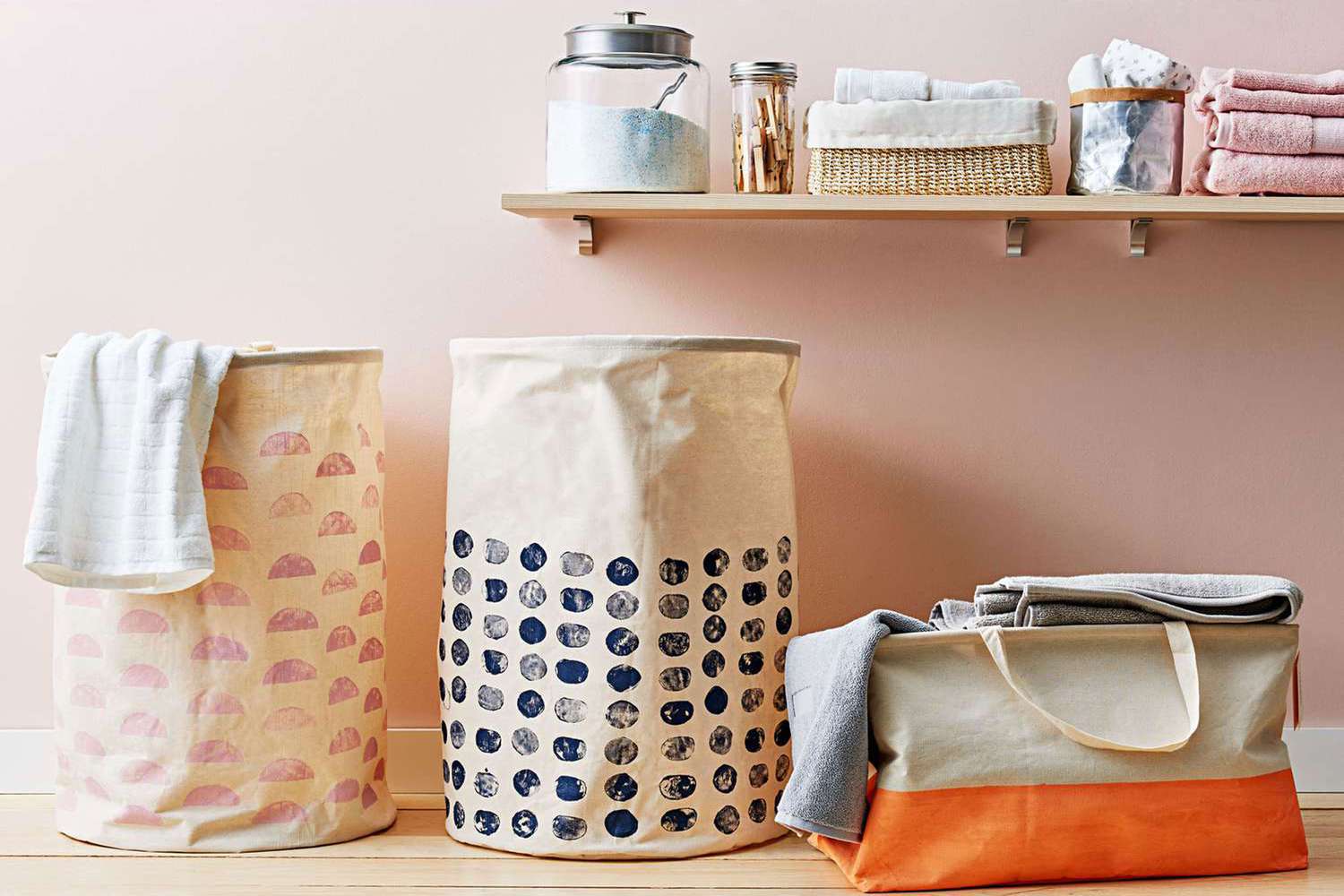 Sorrted laundry baskets