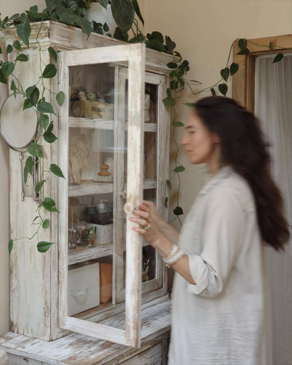 Vintage Hutch small bathroom