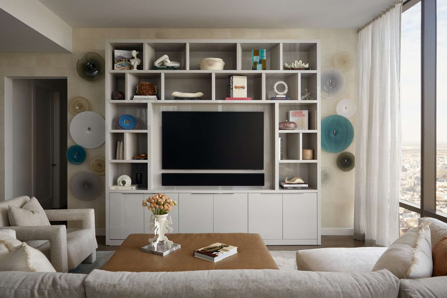 modern living room media center