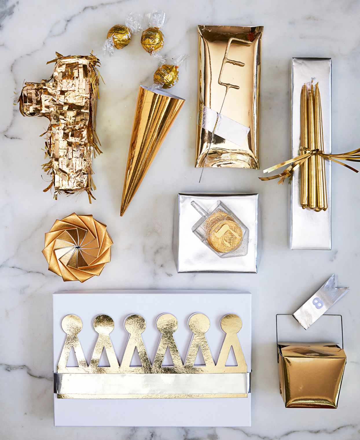 gold candles box crown sparkler