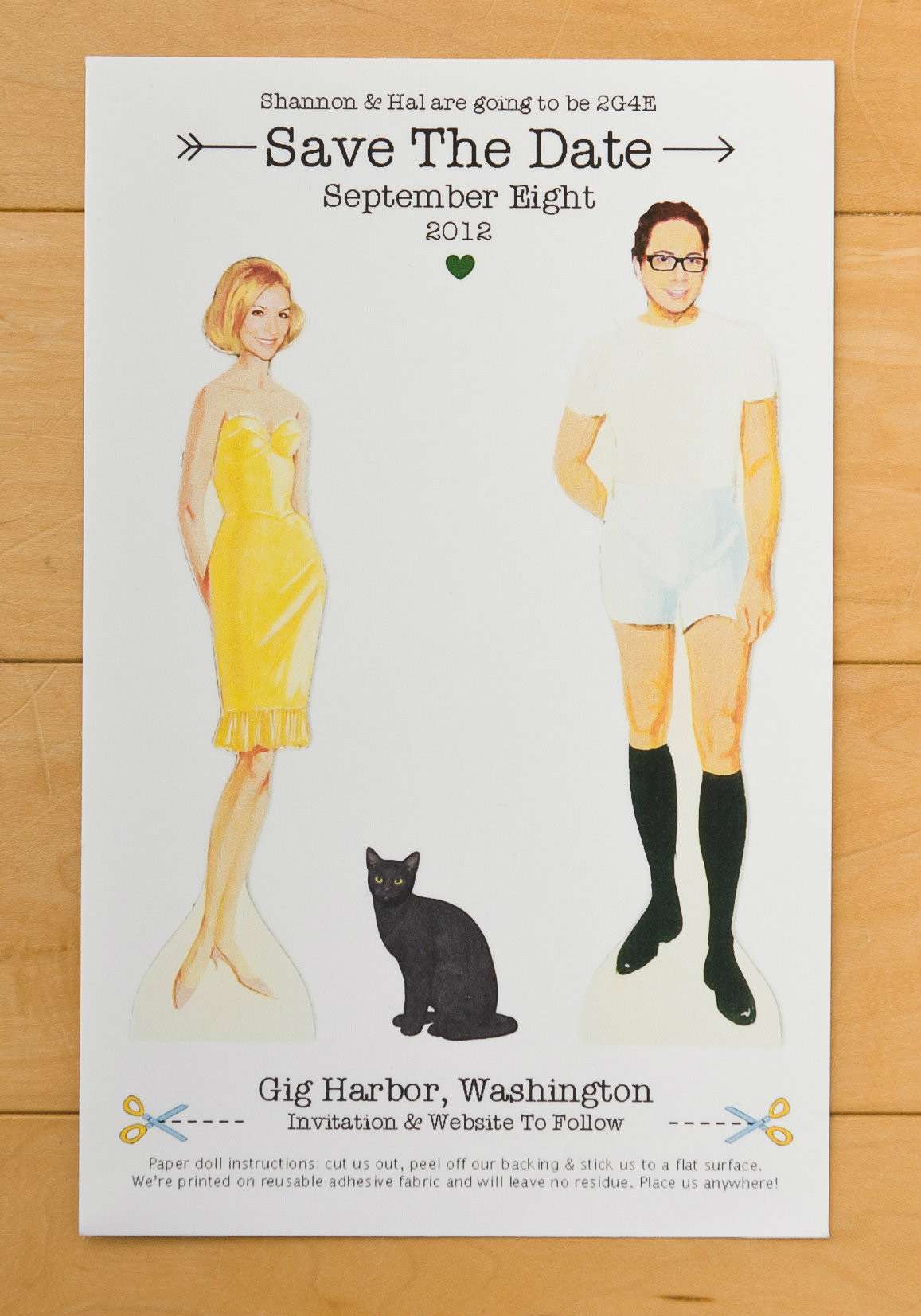 save the date paper dolls