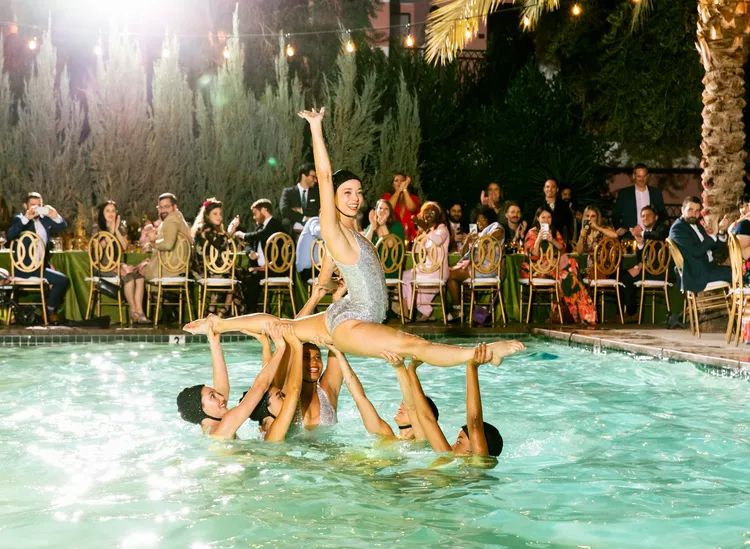 Synchronized Swimmers at Wedding