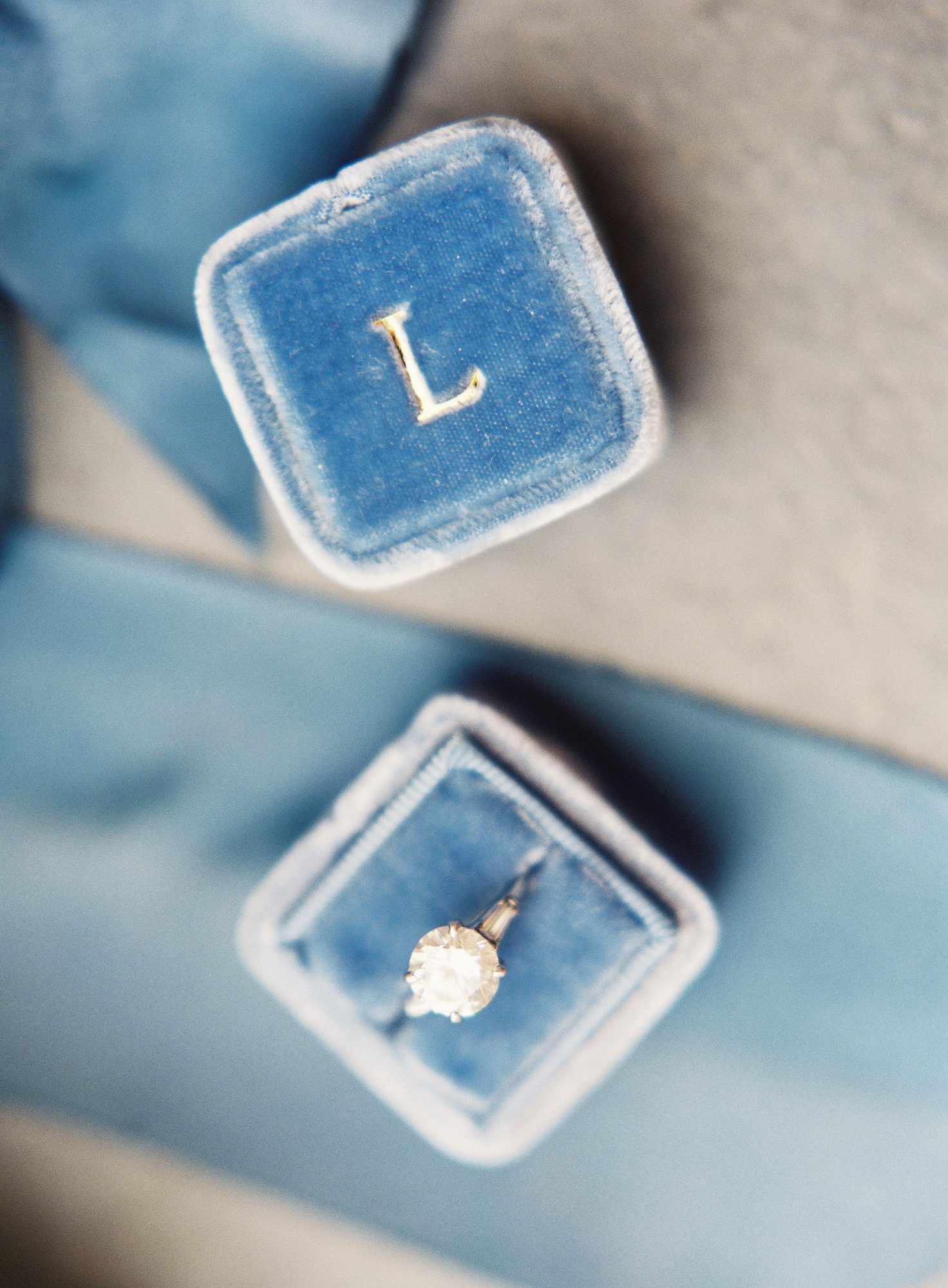 ring with blue ring box