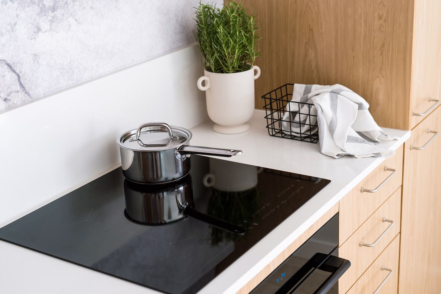 Stove top in modern kitchen