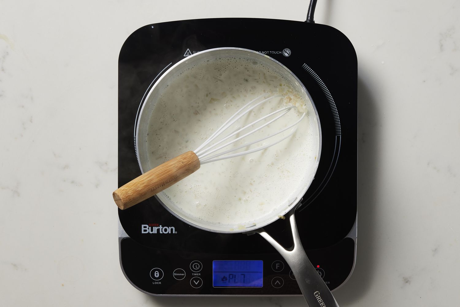 Cream sauce in skillet