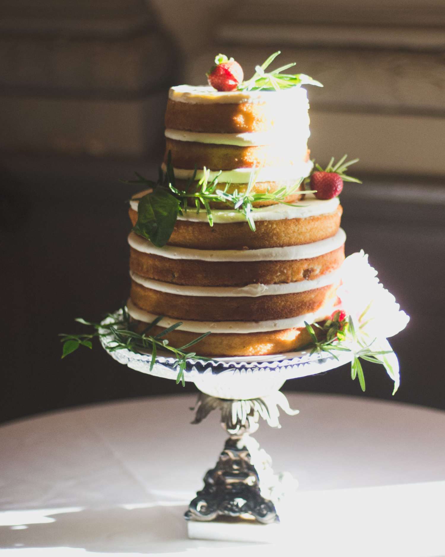 Wedding Cake with Berries, Grapes, Figs, and Pears