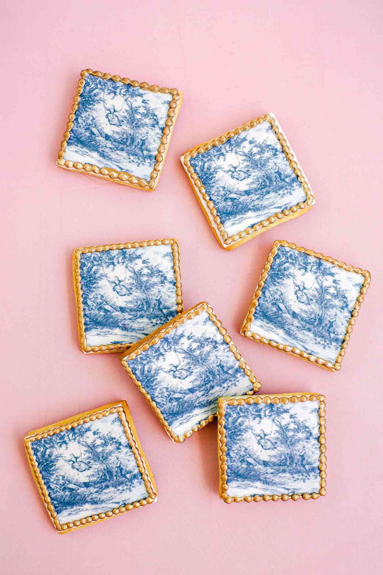 washington dc wedding blue gold sugar cookies