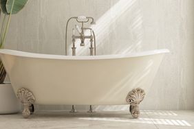 White clawfoot bathtub