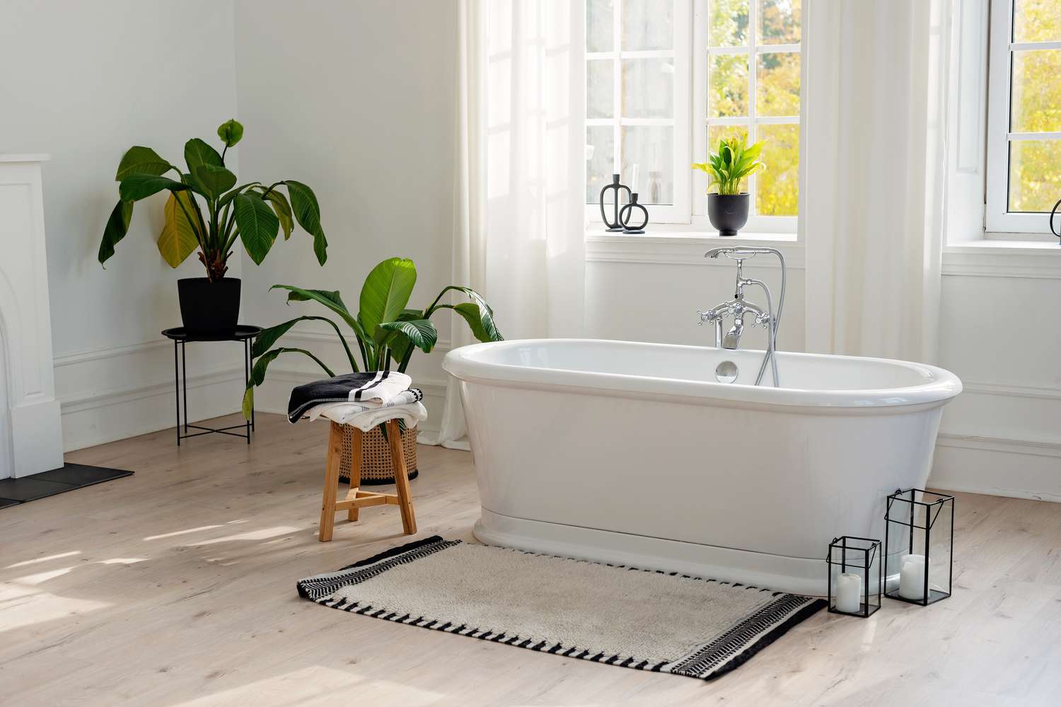 Bathtub with plants