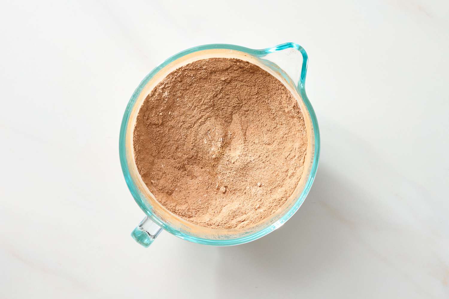 A bowl with cocoa powder for baking
