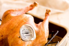 Roast turkey with thermometer