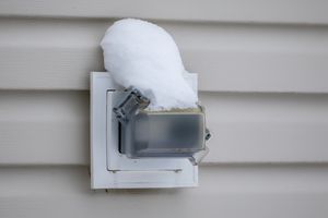 outdoor electrical box with snow