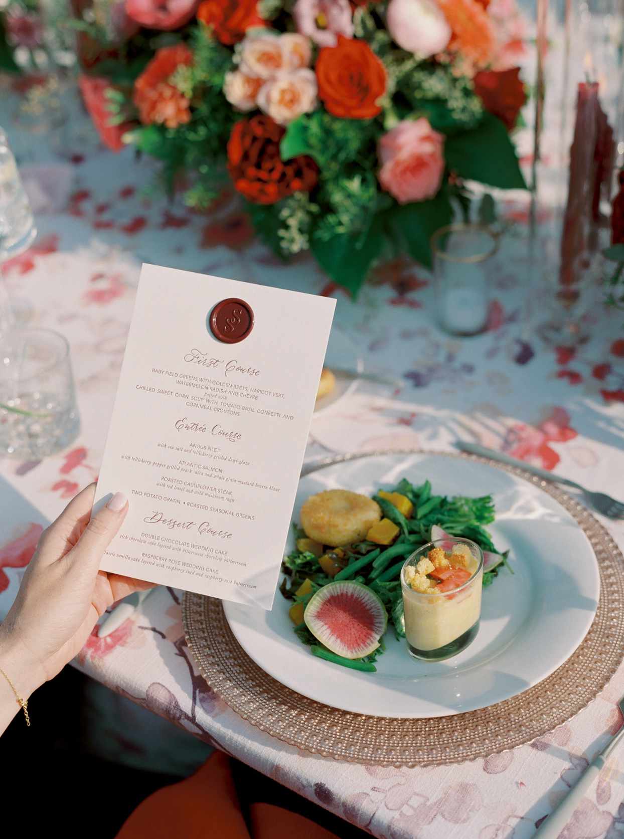 wedding menu and meal