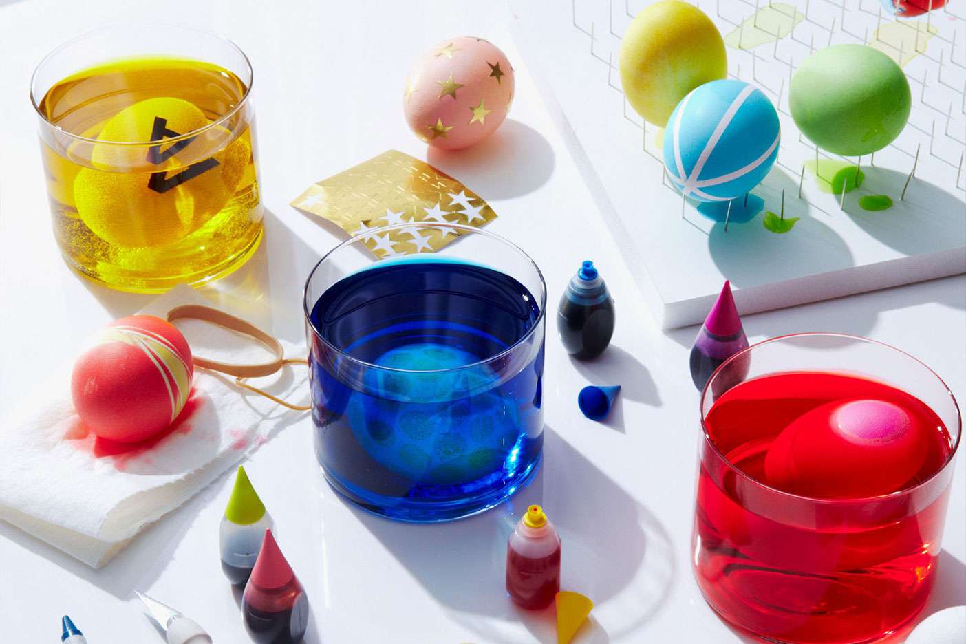 Easter eggs being dyed