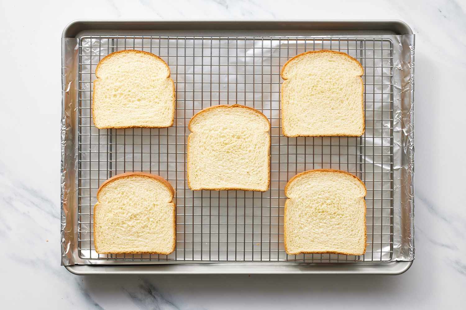 Bread on baking sheet