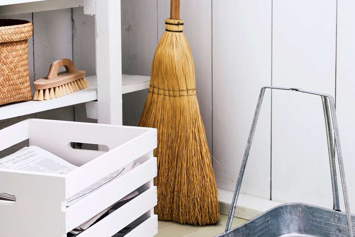 broom in a pantry