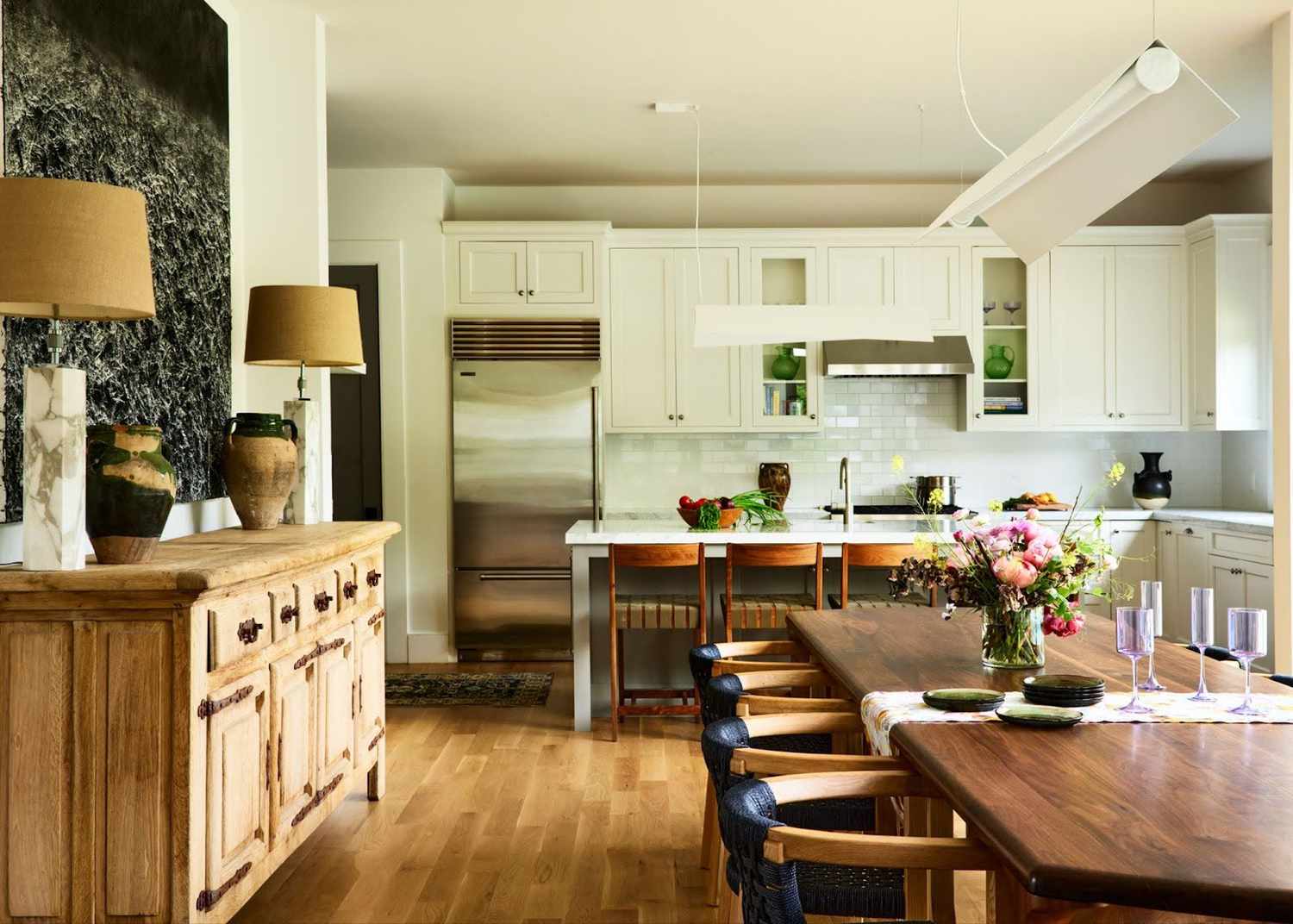 a timeless kitchen with wood furniture