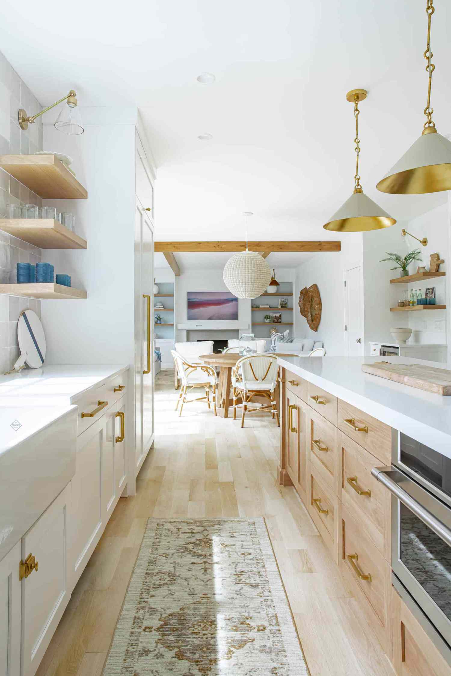 Soft Color Palette Galley Kitchen