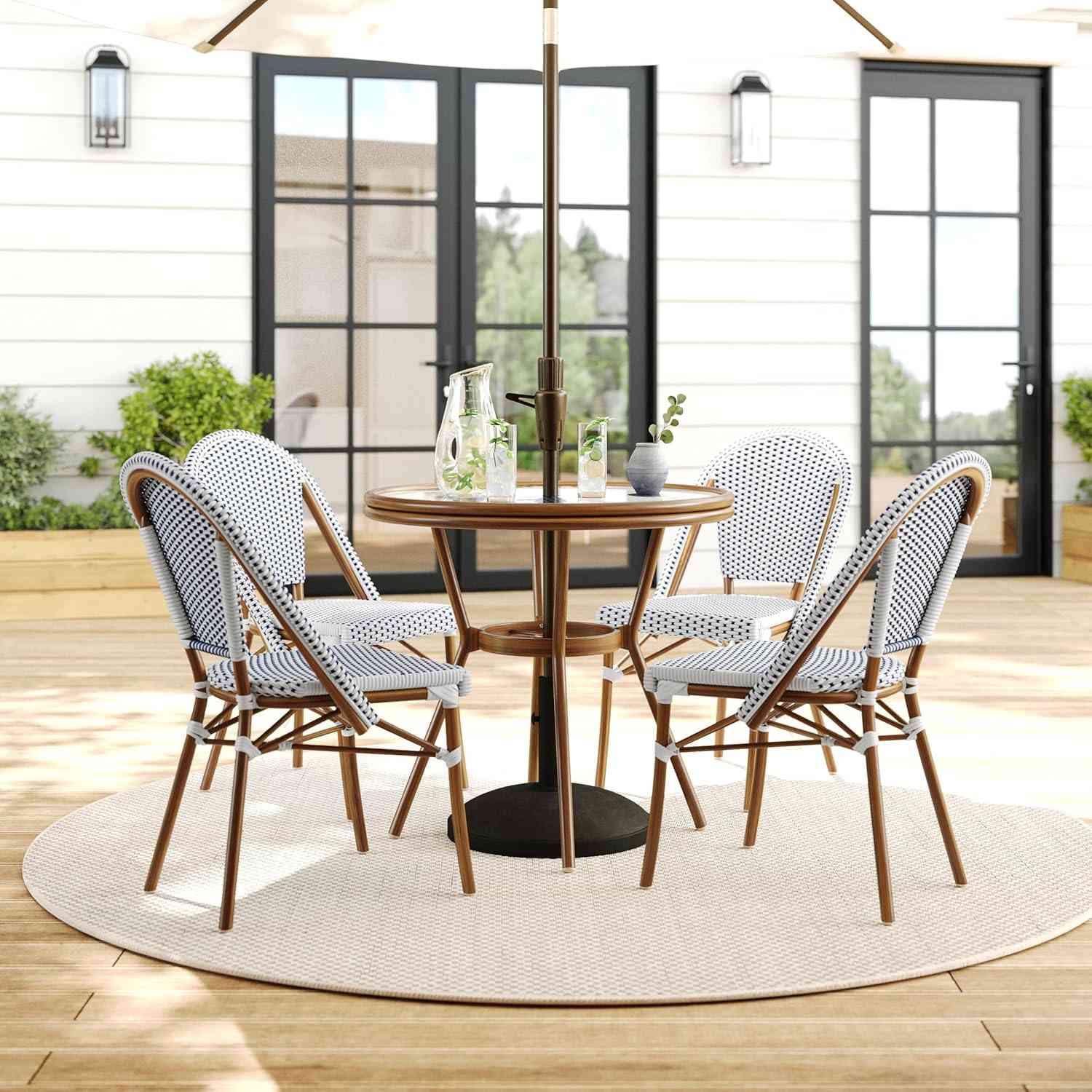 Round bistro table with chairs