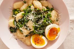 Gnocchi with Peas and Egg recipe