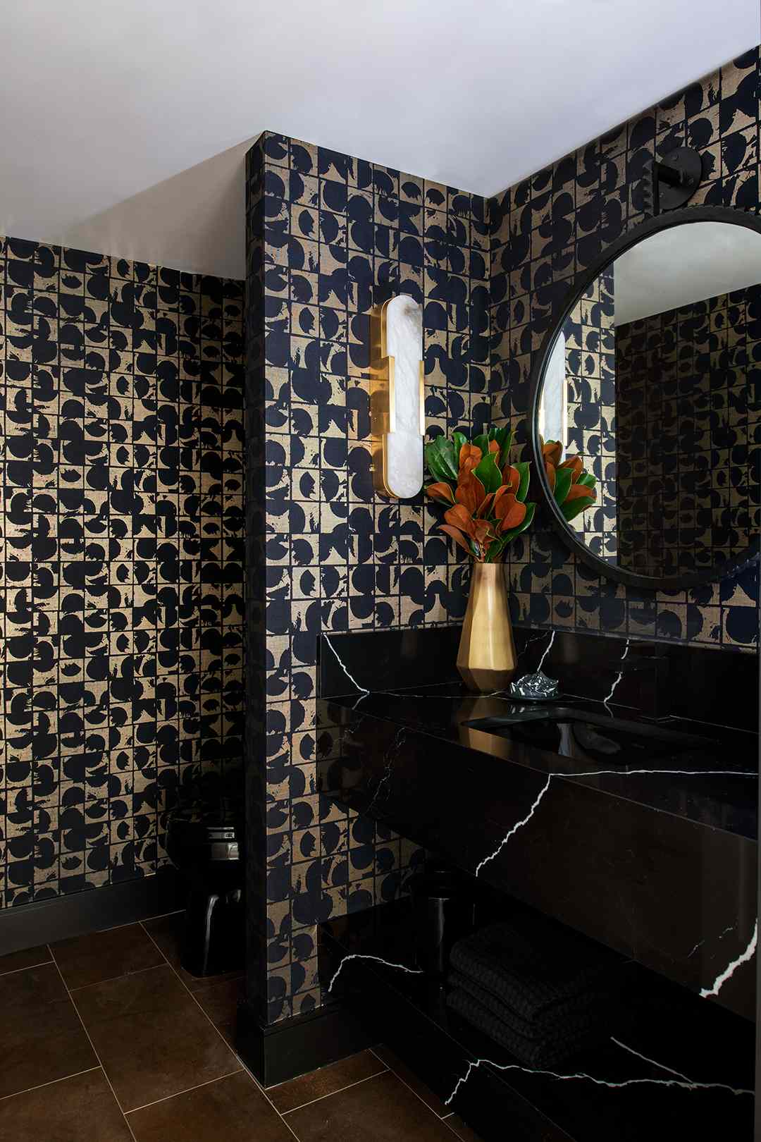 Half bathroom with mood lighting