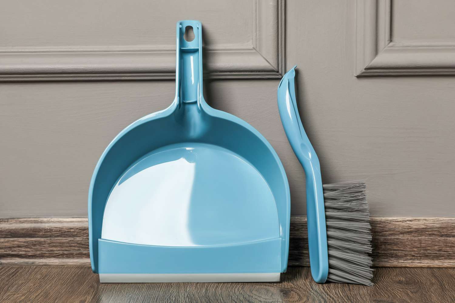 Dust pan and broom