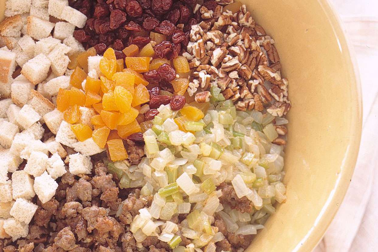Mix ingredients for stuffing