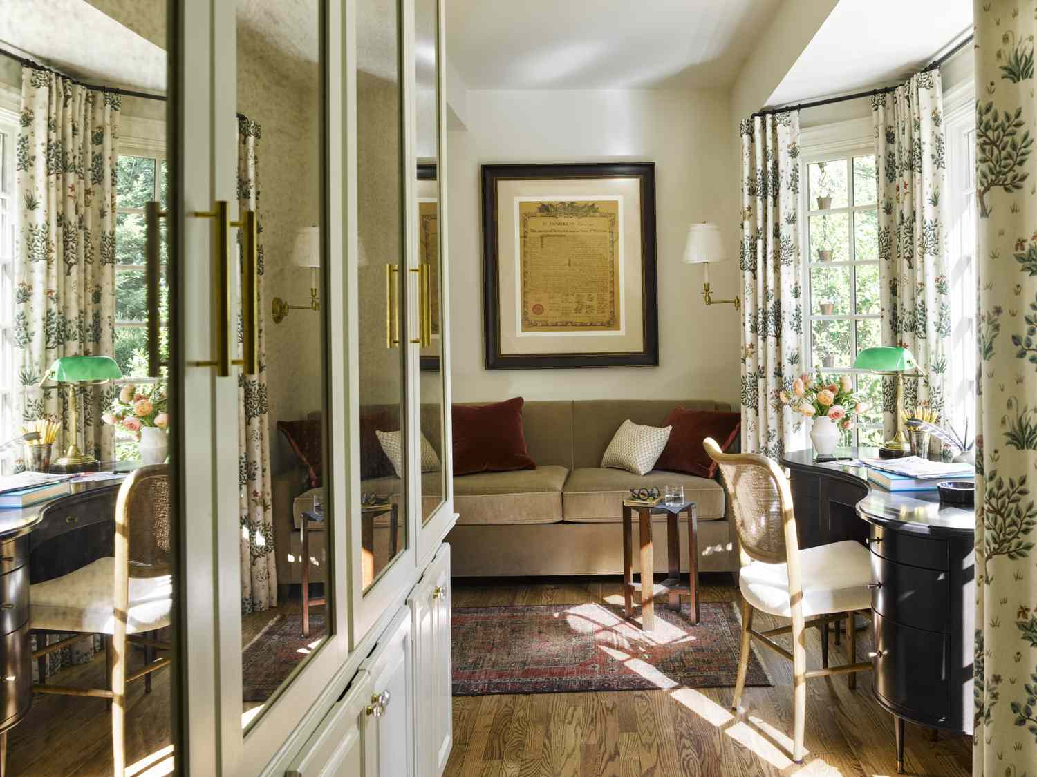 home office with neutral tones