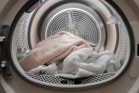 Laundry towels in a dryer drum