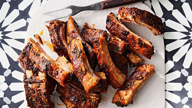 tuscan ribs with balsamic potato salad