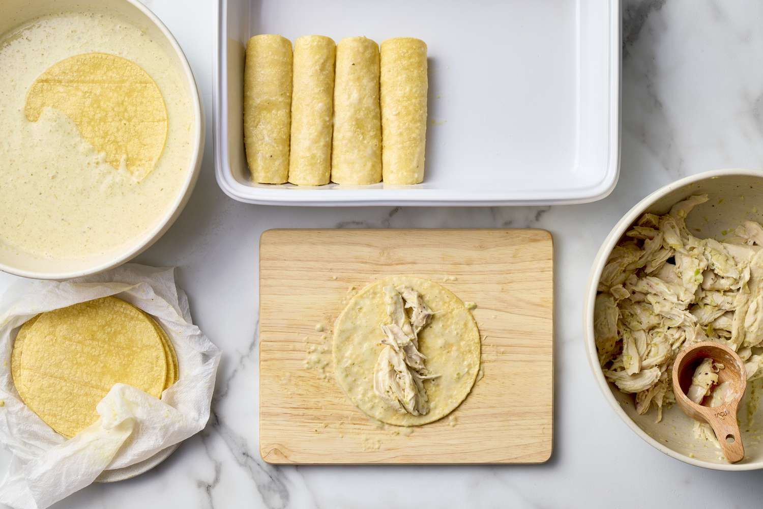 Chicken Enchilada with Creamy Green Sauce