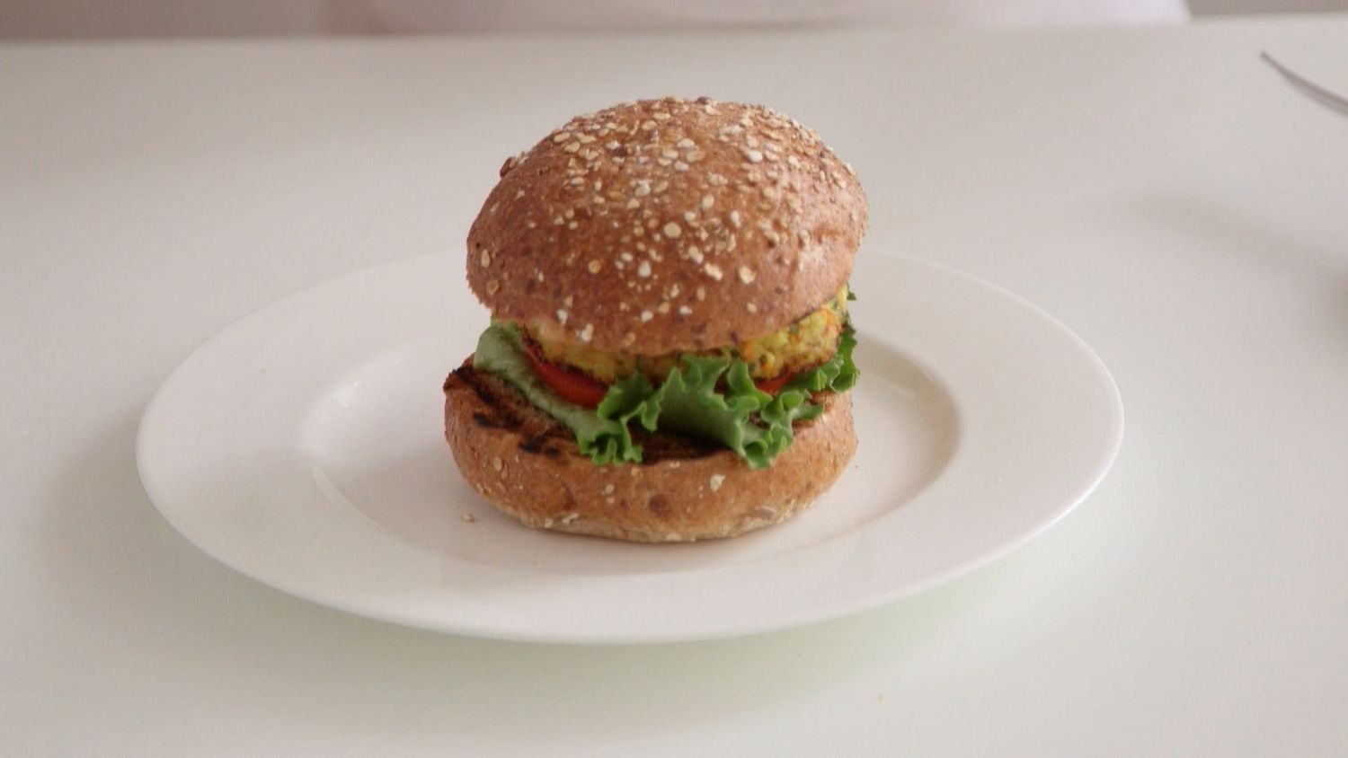 millet burger in bun