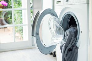 clothes in washing machine