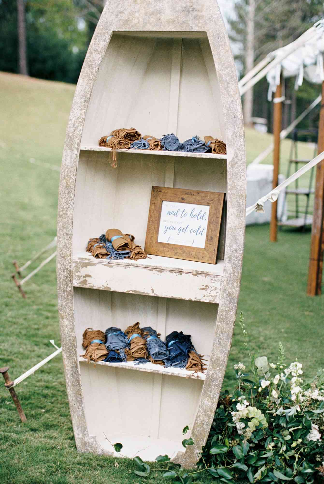 brittany alex wedding pashminas in boat