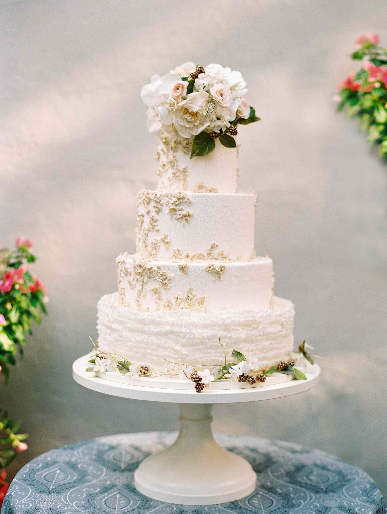 white wedding cake