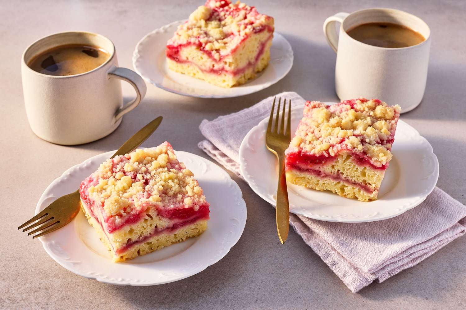 Strawberry Rhubarb Coffee Cake