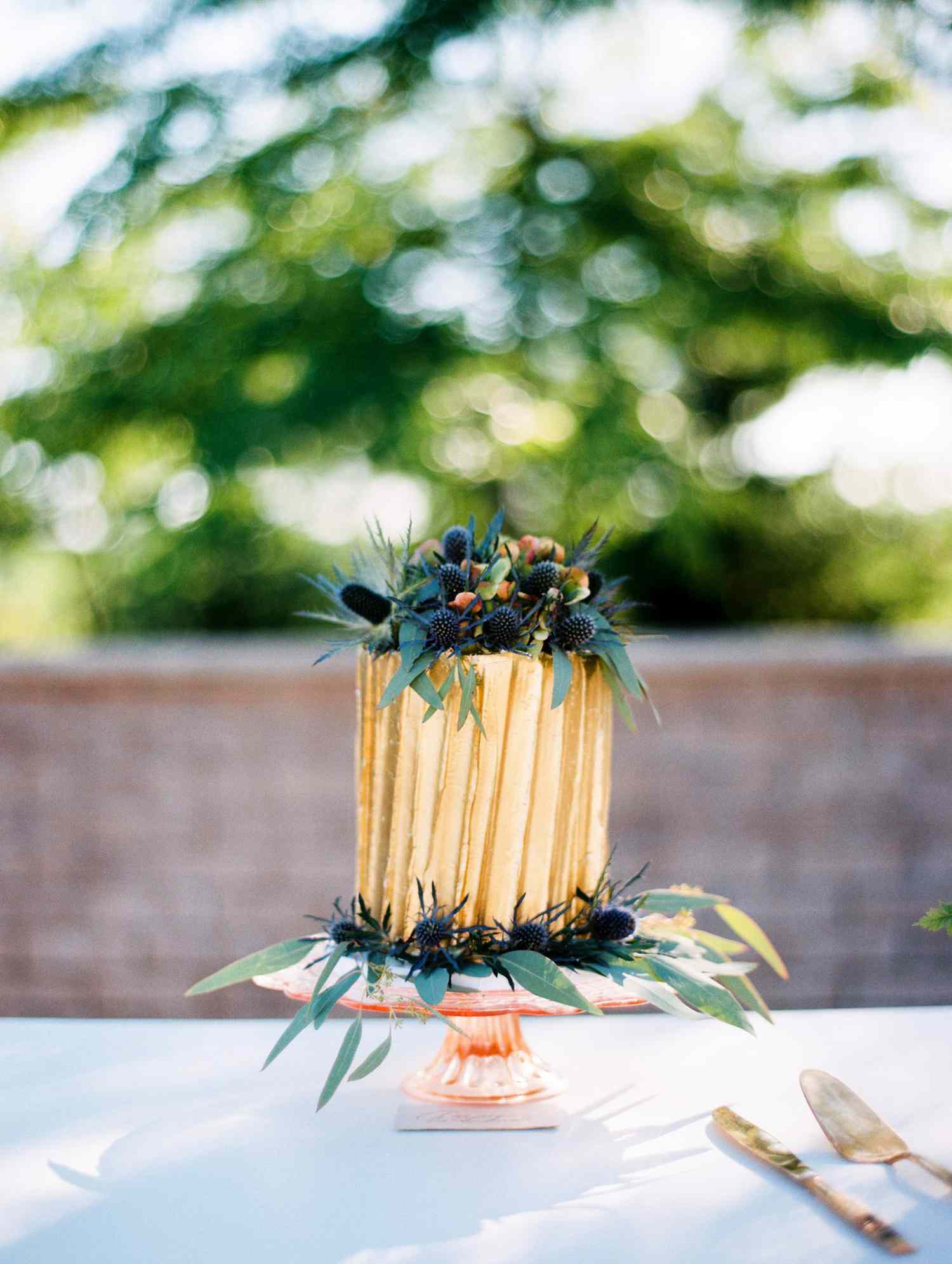 Small Gold Wedding Cake