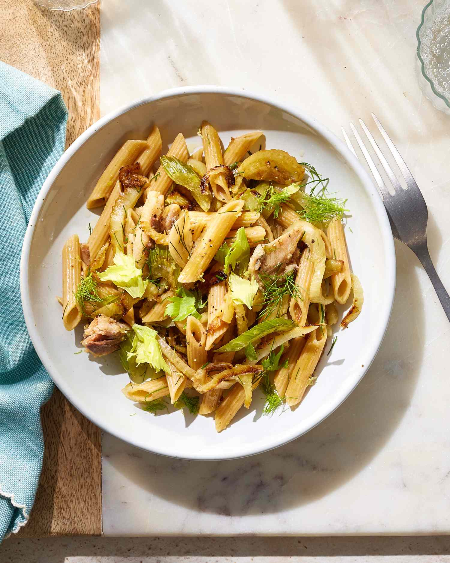 Caramelized Fennel, Celery, and Sardine Pasta