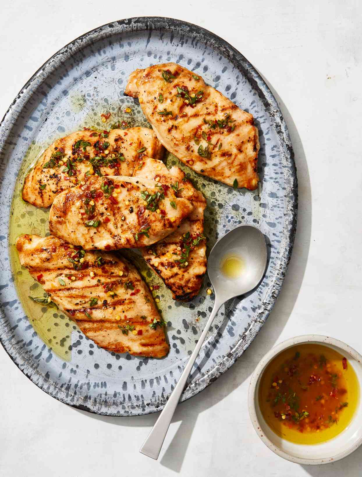 Grilled Chicken Breasts with Lemon-Thyme Sauce