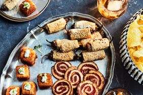 feta stuffed shishitos in phyllo