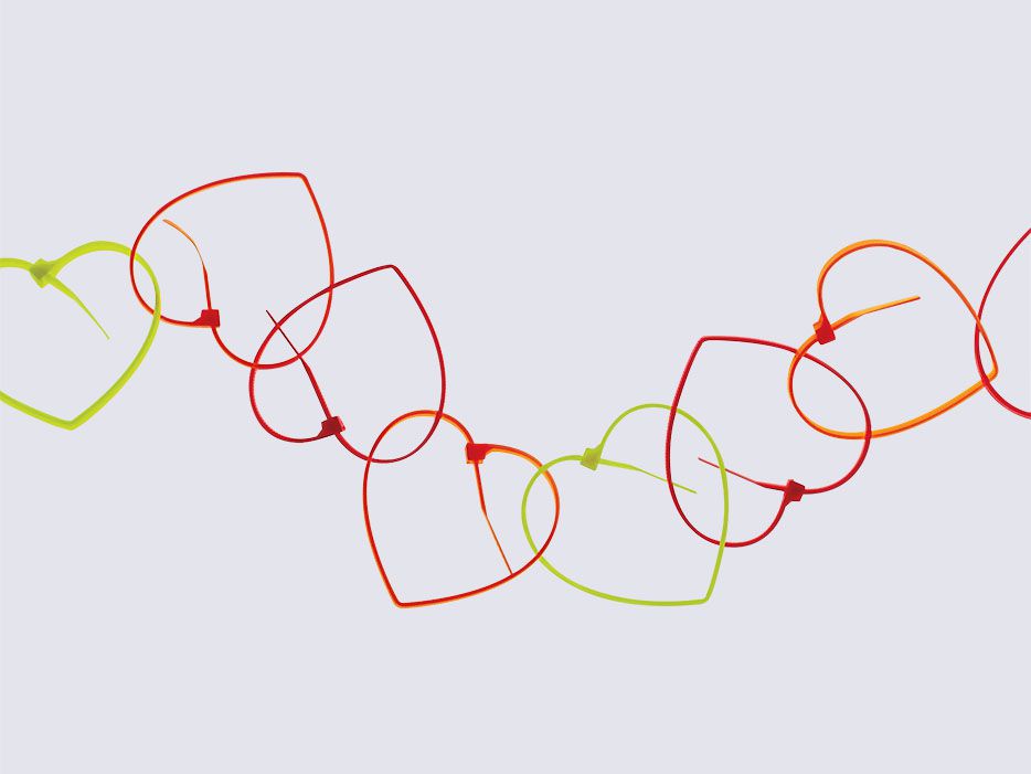 zip tie heart garland