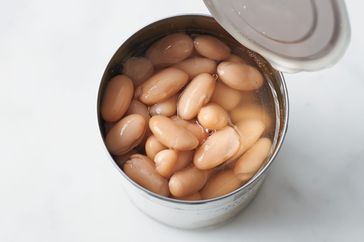 opened can white beans