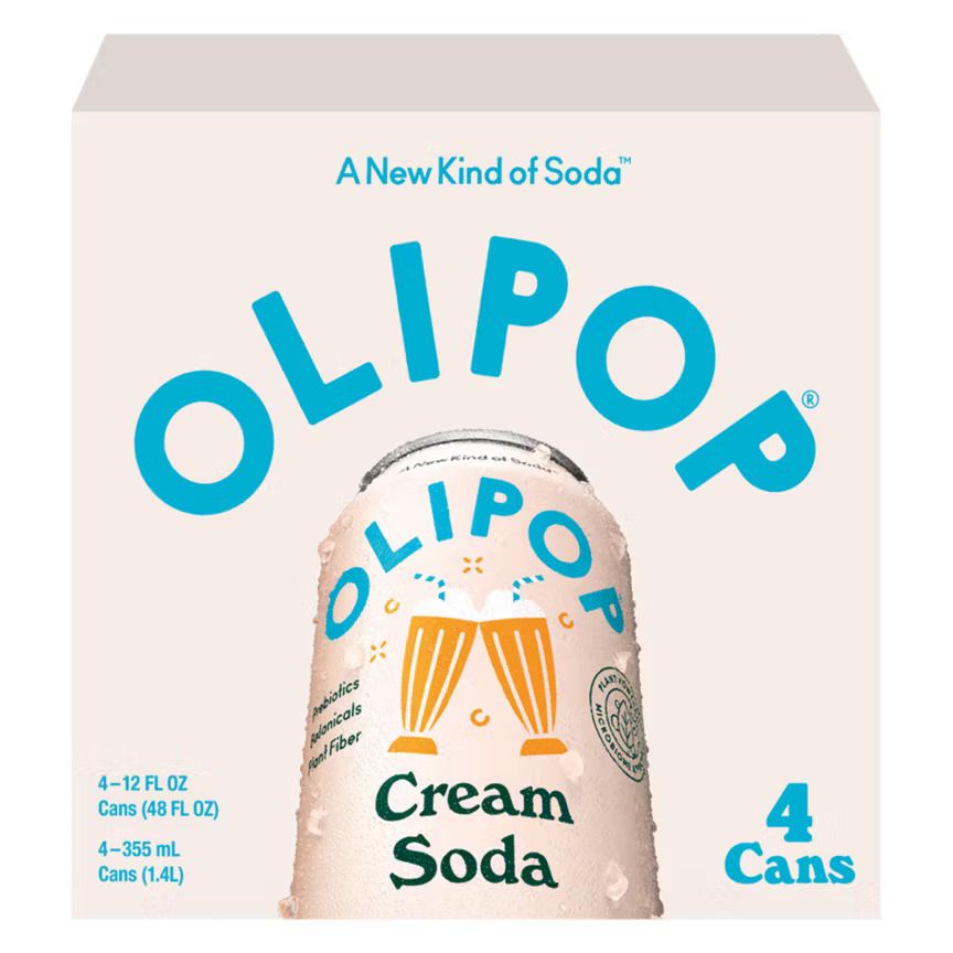 Olipop Cream Soda 4pack packaging