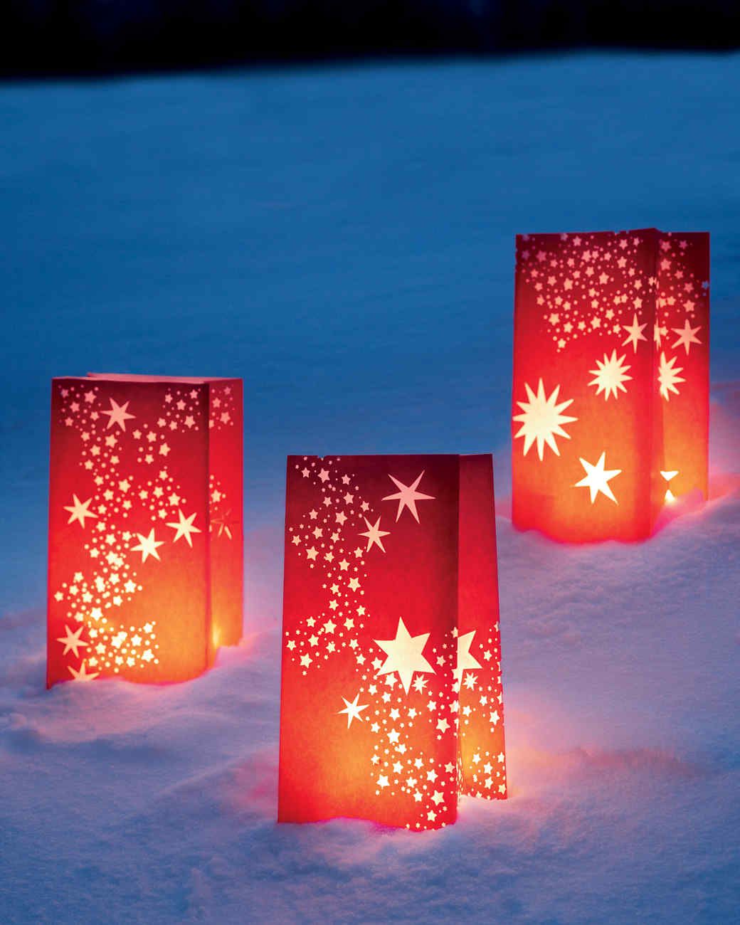 Star Luminaria in the Snow