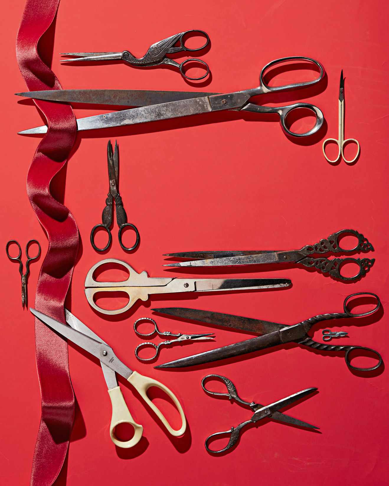 scissor collection on red