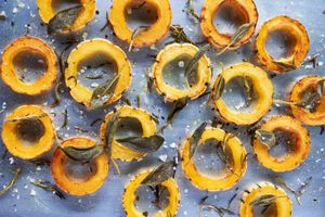 roasted delicata squash with garden herbs