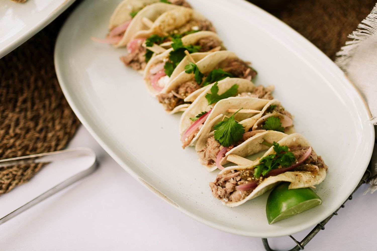 Appetizer plate with tacos