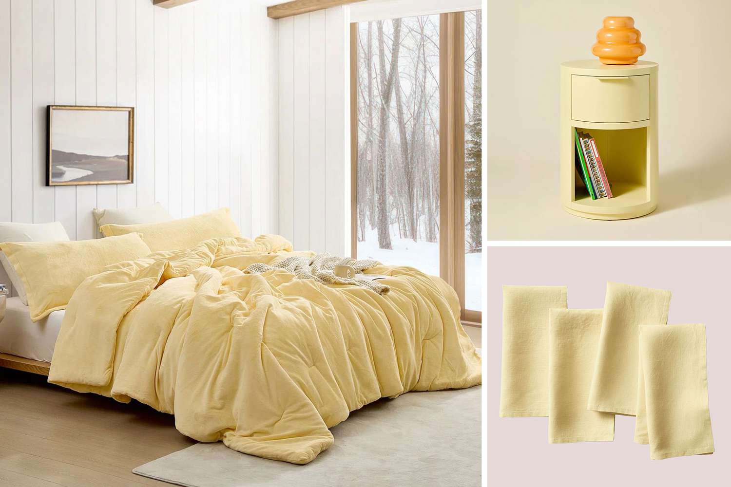 Butter yellow home decor