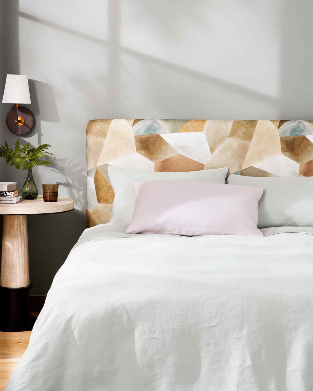 padded headboard in a bedroom