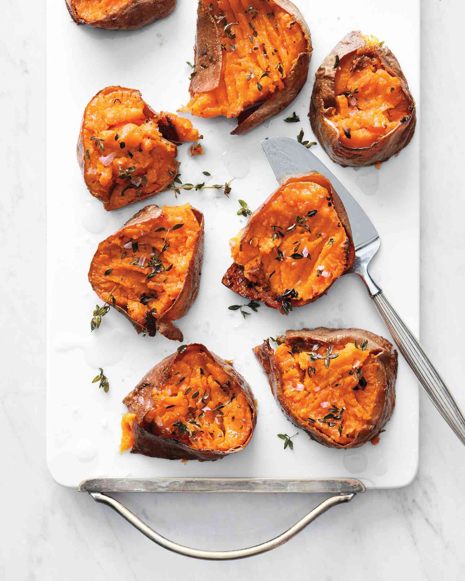 Smashed Salt-and-Vinegar Sweet Potatoes